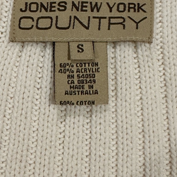 Jones New York Country Cream White Open Cable Knit Sweater Women's Small Casual - Picture 5 of 6